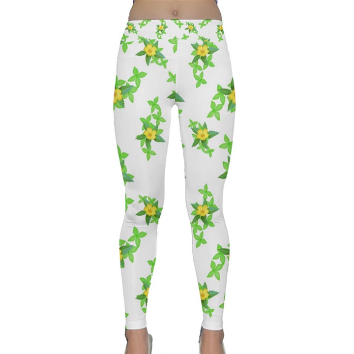 Airy Floral Pattern Classic Yoga Leggings