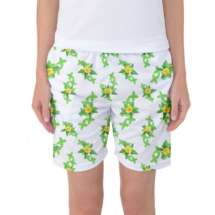 Airy Floral Pattern Women s Basketball Shorts