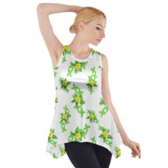 Airy Floral Pattern Side Drop Tank Tunic by dflcprints