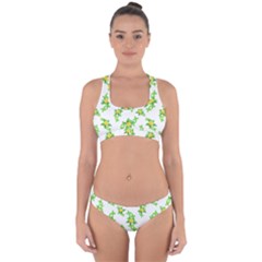 Airy Floral Pattern Cross Back Hipster Bikini Set by dflcprints