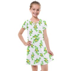 Airy Floral Pattern Kids  Cross Web Dress by dflcprints