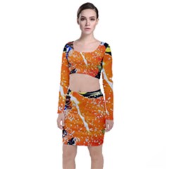 Smashed Butterfly 6 Long Sleeve Crop Top & Bodycon Skirt Set by bestdesignintheworld