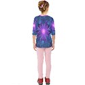 Blown Glass Flower of an ElectricBlue Fractal Iris Kids  Quarter Sleeve Raglan Tee View2