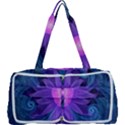 Blown Glass Flower of an ElectricBlue Fractal Iris Multi Function Bag	 View1