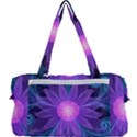 Blown Glass Flower of an ElectricBlue Fractal Iris Multi Function Bag	 View2