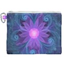 Blown Glass Flower of an ElectricBlue Fractal Iris Canvas Cosmetic Bag (XXL) View1