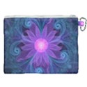 Blown Glass Flower of an ElectricBlue Fractal Iris Canvas Cosmetic Bag (XXL) View2