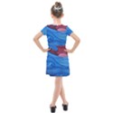 Ocean Waves Dark Red Sunrise Kids  Cross Web Dress View2