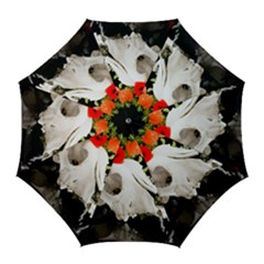 Animal Skull With A Wreath Of Wild Flower Golf Umbrellas