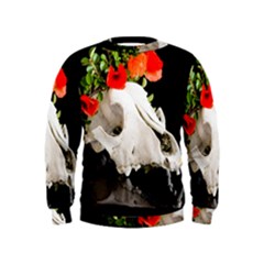 Animal Skull With A Wreath Of Wild Flower Kids  Sweatshirt