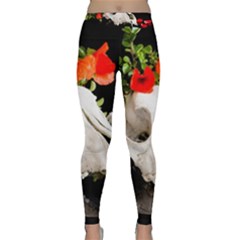 Animal Skull With A Wreath Of Wild Flower Classic Yoga Leggings by igorsin