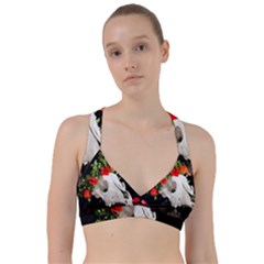 Animal Skull With A Wreath Of Wild Flower Sweetheart Sports Bra