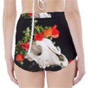 Animal skull with a wreath of wild flower High-Waisted Bikini Bottoms View2