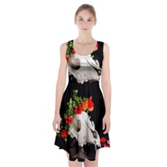 Animal Skull With A Wreath Of Wild Flower Racerback Midi Dress by igorsin