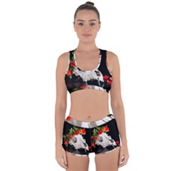 Animal Skull With A Wreath Of Wild Flower Racerback Boyleg Bikini Set