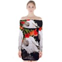 Animal skull with a wreath of wild flower Long Sleeve Off Shoulder Dress View1