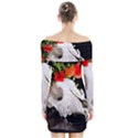 Animal skull with a wreath of wild flower Long Sleeve Off Shoulder Dress View2