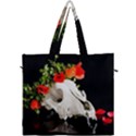 Animal skull with a wreath of wild flower Canvas Travel Bag View1