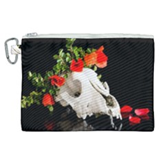 Animal Skull With A Wreath Of Wild Flower Canvas Cosmetic Bag (xl) by igorsin