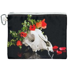 Animal Skull With A Wreath Of Wild Flower Canvas Cosmetic Bag (xxl) by igorsin