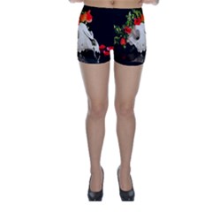 Animal Skull With A Wreath Of Wild Flower Skinny Shorts by igorsin