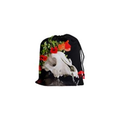 Animal Skull With A Wreath Of Wild Flower Drawstring Pouch (xs) by igorsin