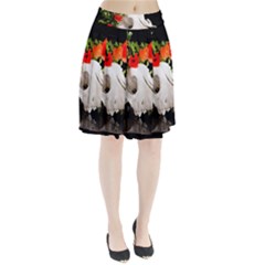 Animal Skull With A Wreath Of Wild Flower Pleated Skirt by igorsin