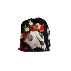 Animal Skull With A Wreath Of Wild Flower Drawstring Pouches (small)  by igorsin