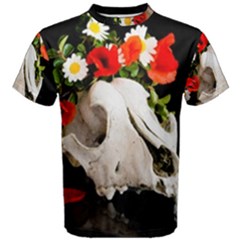 Animal Skull With A Wreath Of Wild Flower Men s Cotton Tee by igorsin