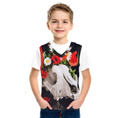 Animal Skull With A Wreath Of Wild Flower Kids  Sportswear by igorsin