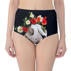 Animal Skull With A Wreath Of Wild Flower Classic High-waist Bikini Bottoms by igorsin