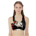 Animal skull with a wreath of wild flower Sports Bra with Border View1