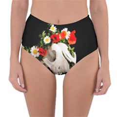 Animal Skull With A Wreath Of Wild Flower Reversible High-waist Bikini Bottoms by igorsin