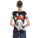 Animal skull with a wreath of wild flower Short Sleeve Front Detail Top View2