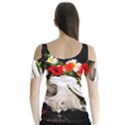 Animal skull with a wreath of wild flower Butterfly Sleeve Cutout Tee  View2