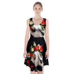 Animal Skull With A Wreath Of Wild Flower Racerback Midi Dress by igorsin