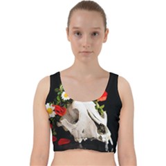 Animal Skull With A Wreath Of Wild Flower Velvet Racer Back Crop Top by igorsin