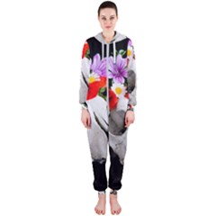 Animal Skull With A Wreath Of Wild Flower Hooded Jumpsuit (ladies)  by igorsin