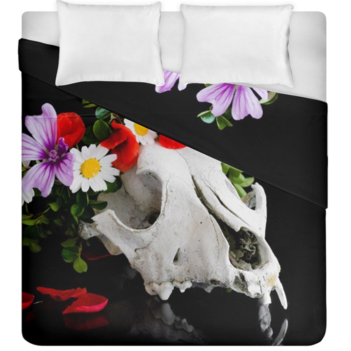 Animal Skull With A Wreath Of Wild Flower Duvet Cover Double Side (King Size)