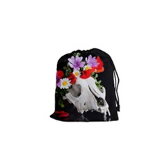 Animal Skull With A Wreath Of Wild Flower Drawstring Pouches (xs)  by igorsin