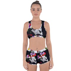 Animal Skull With A Wreath Of Wild Flower Racerback Boyleg Bikini Set by igorsin