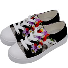 Animal Skull With A Wreath Of Wild Flower Kids  Low Top Canvas Sneakers by igorsin