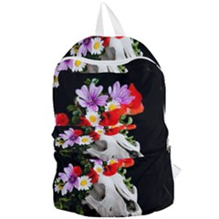 Animal Skull With A Wreath Of Wild Flower Foldable Lightweight Backpack by igorsin