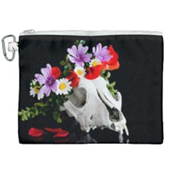 Animal Skull With A Wreath Of Wild Flower Canvas Cosmetic Bag (xxl) by igorsin