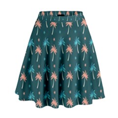 Summer Palms Pattern High Waist Skirt by TastefulDesigns