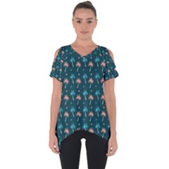 Summer Palms Pattern Cut Out Side Drop Tee by TastefulDesigns