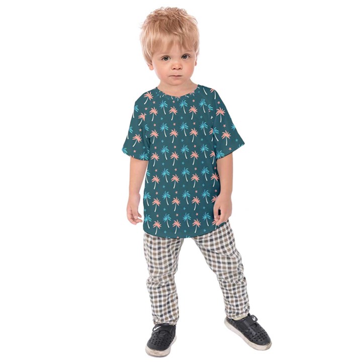 Summer palms pattern Kids Raglan Tee