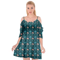 Summer Palms Pattern Cutout Spaghetti Strap Chiffon Dress by TastefulDesigns