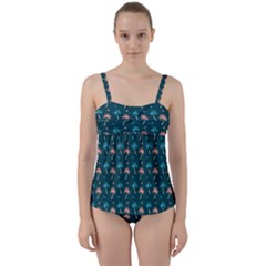 Summer Palms Pattern Twist Front Tankini Set by TastefulDesigns