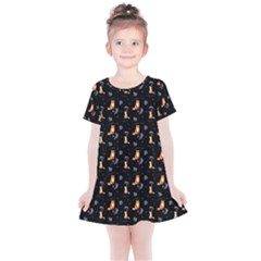 Floral Foxes Kids  Simple Cotton Dress